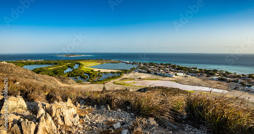 Panoramic high view of Los Roques town. Los Roques National Park  Venezuela. View from lighthouse.