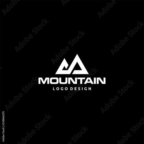 Bold and clean logo design of mountain with white background - EPS10 - Vector.