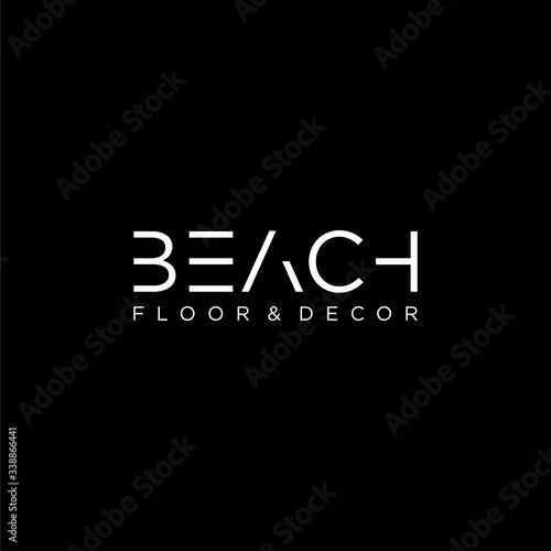 Simple text based logo design of interior business with dark background - EPS10 - Vector.