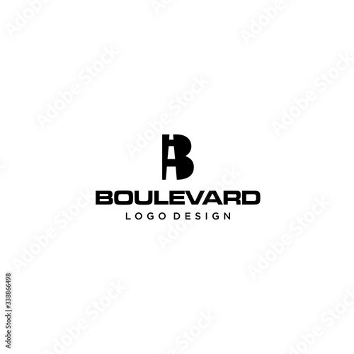 Bold and strong logo design of letter B and boulevard with clean background - EPS10 - Vector.