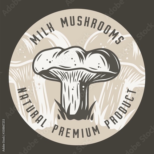 Autumn forest milk agaric mushroom picking menu