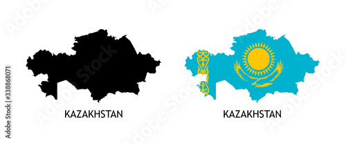 Silhouette of Kazakhstanon ...