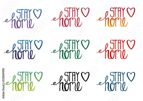 STAY AT HOME Typografie Illustration Vektor