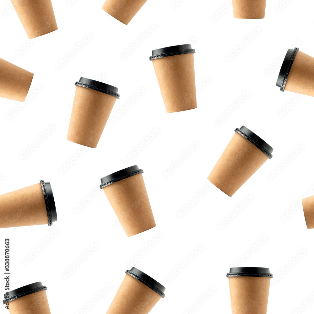 Papper coffee cup seamless pattern Papper coffee cup seamless pattern