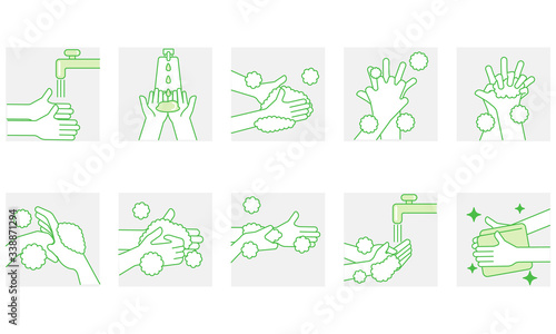 wash clean hands to protect yourself from covid-19 corona virus　手洗い　コロナウィルス
