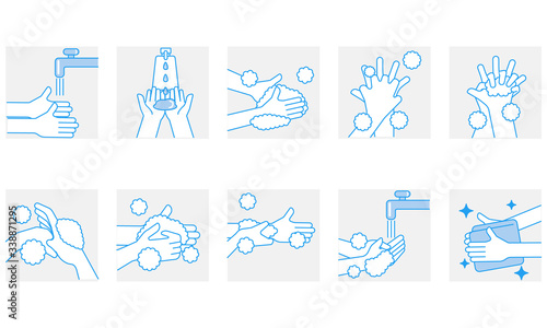 wash clean hands to protect yourself from covid-19 corona virus　手洗い　コロナウィルス