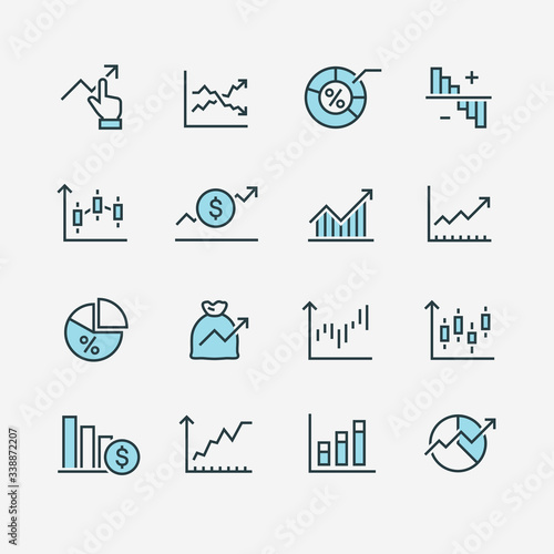 diagram and graphs related vector icons
