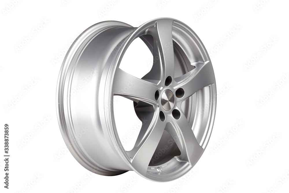 Car alloy wheel on white background. Clipping path