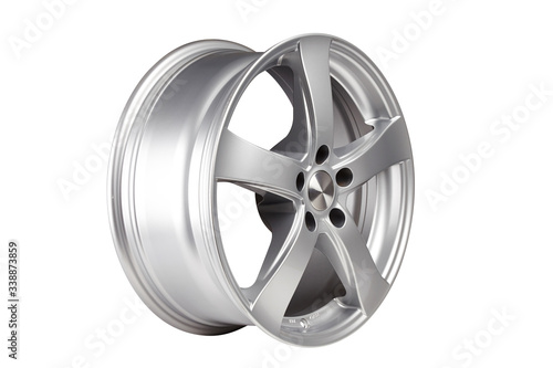 Car alloy wheel on white background. Clipping path