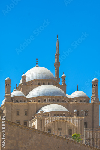 Detalhes de arquitetura da mesquita de mohammed ali em cairo no egito