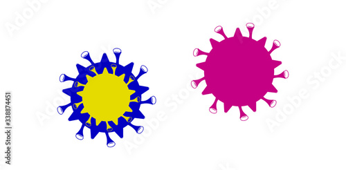 Corona Virus Icon Vector Logo Template Illustration Design
