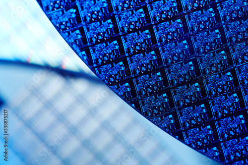 Macro of silicon semiconductor wafer.