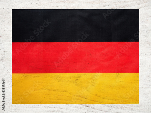 German Flag. Beautiful greeting card. Close-up  view from above. National holiday concept. Congratulations for family  relatives  friends and colleagues