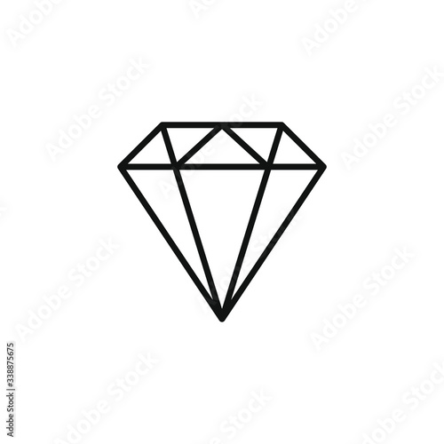 single icon of a diamond isolated on white background