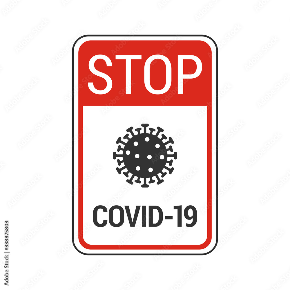 Stop COVID-19 icon. Forbidden symbol modern, simple, vector, icon for website design, mobile app, ui. Vector Illustration