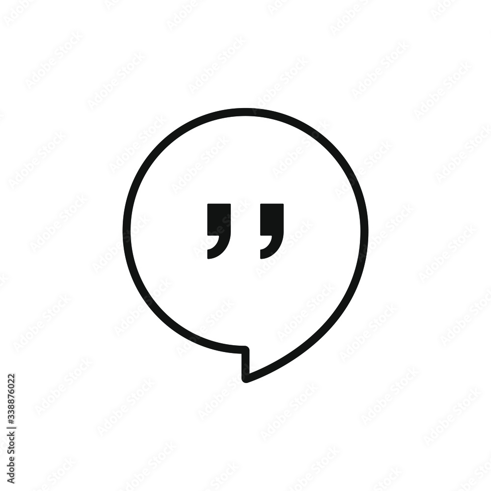 single icon of a quotes with outline style design single icon of a quotes with outline style design
