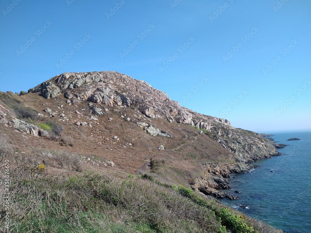 Coastal Red Rock Mountain With Sea View