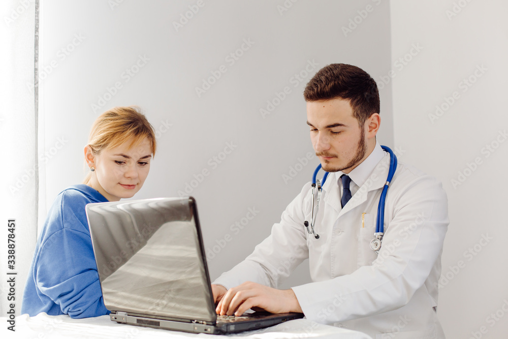 Doctor examines the patient . Medicine and health care concept. Doctor examines the patient . Medicine and health care concept.