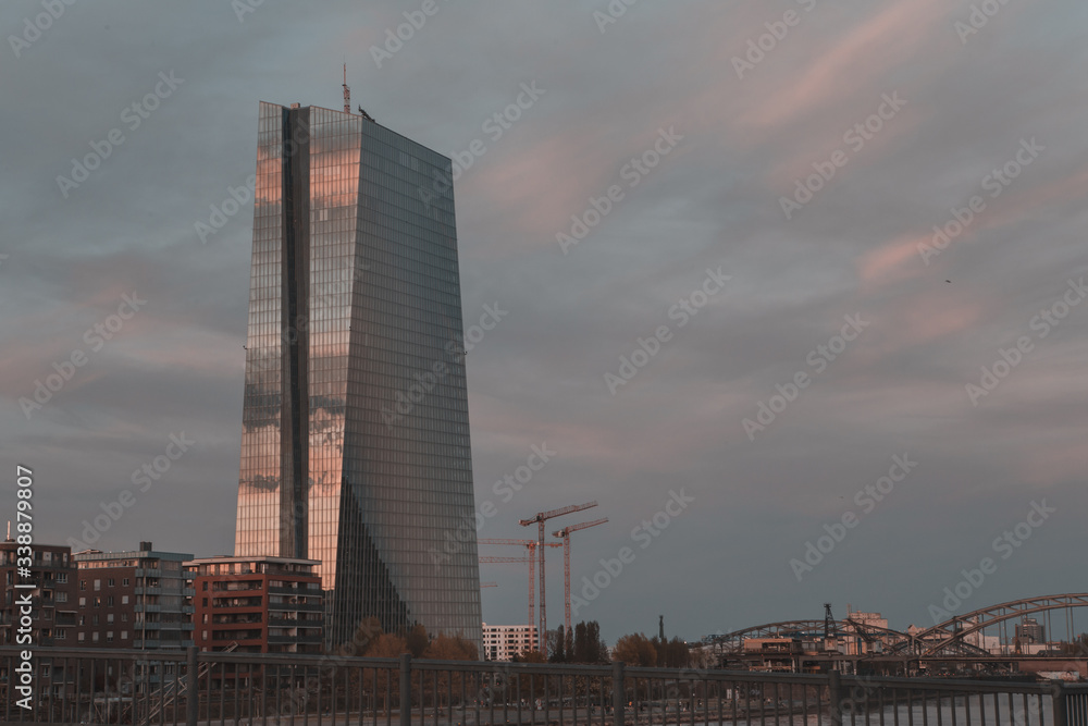 
Frankfurt am Main old architecture. Sunset in the city. The skyline of Frankfurt. 12.04.2020 Frankfurt am Main Germany.