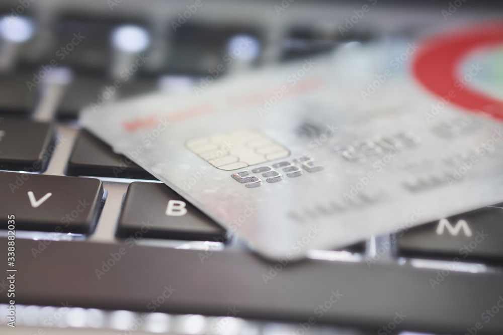 Online credit card transaction. Shallow dof Online credit card transaction. Shallow dof