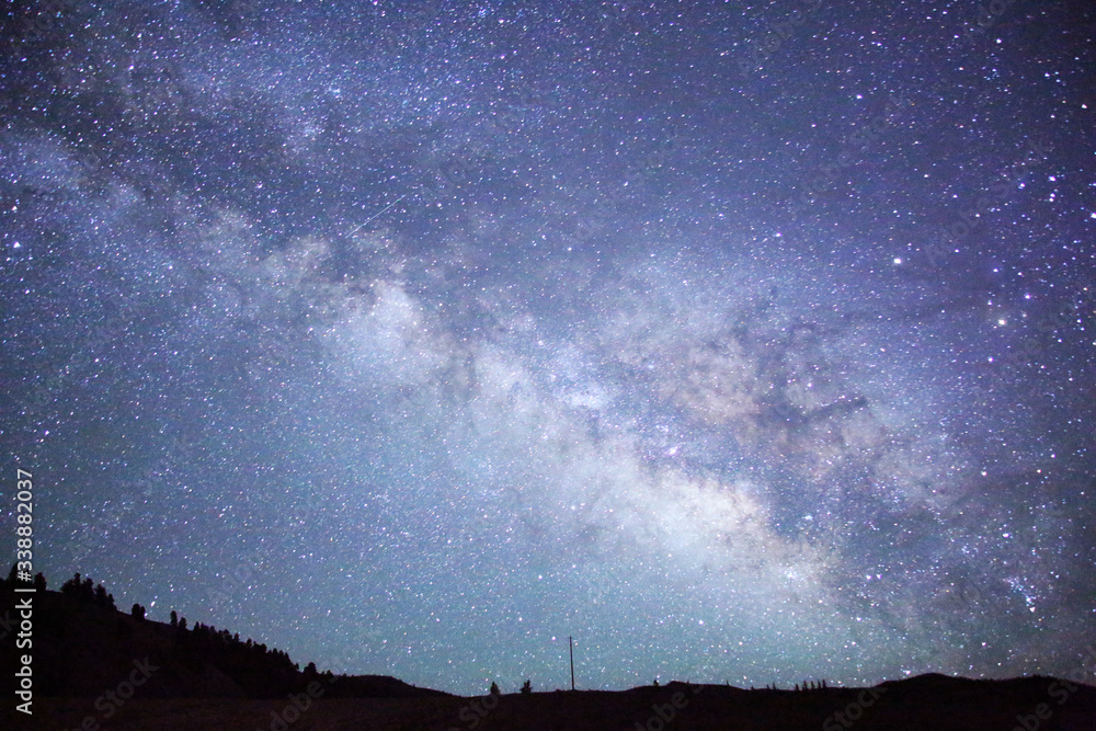 Night Milky way and Starry sky in remote Colorado 