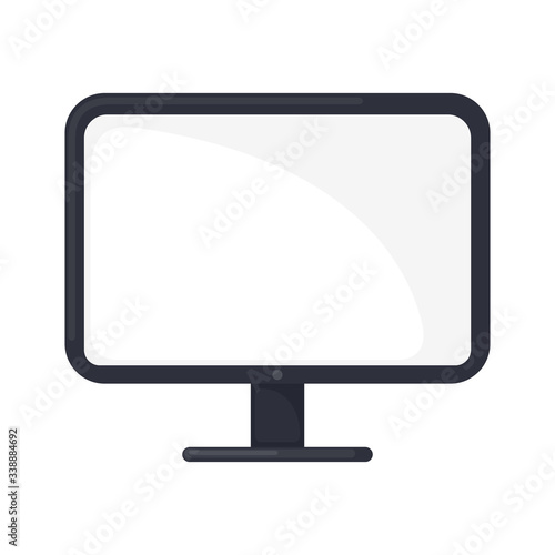 Computer monitor icon in flat style isolated on white background.