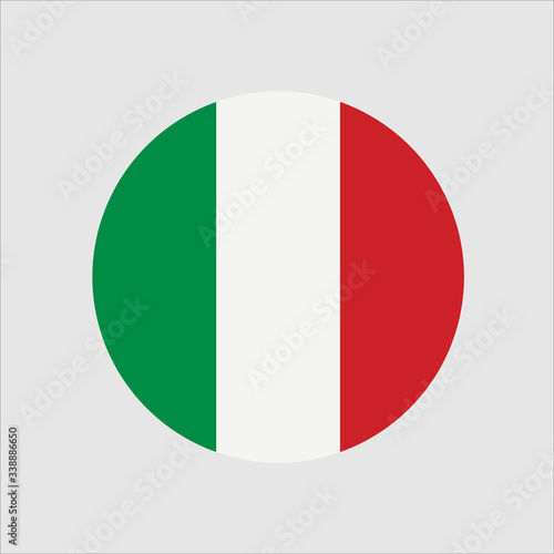 Italiy circle button flag. National symbol icon. Vector illustrarion.