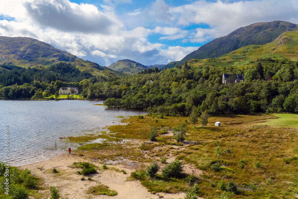 View from the top of the Glenfinnan Monument on the banks of Loch Shiel