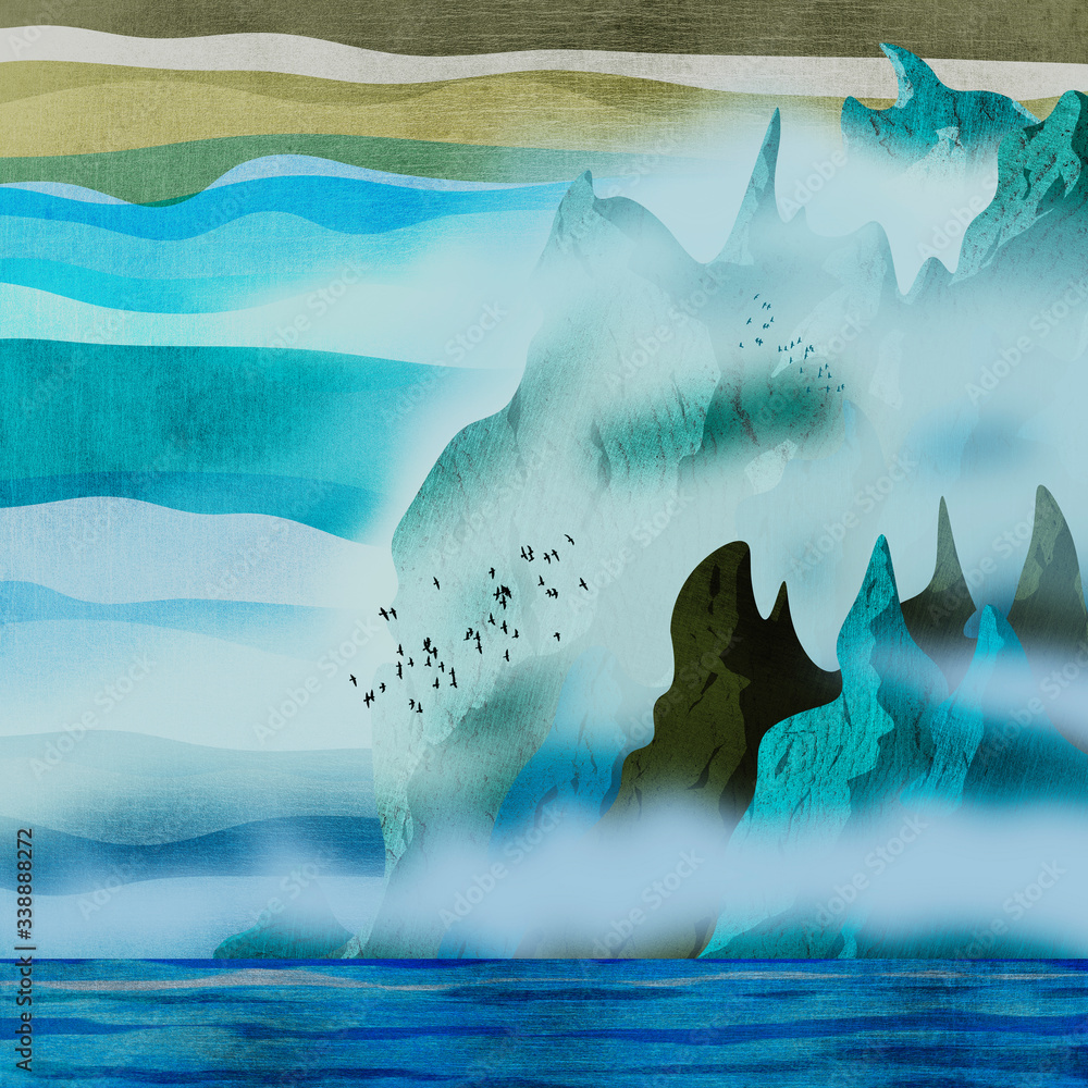 blue cliffs by the ocean