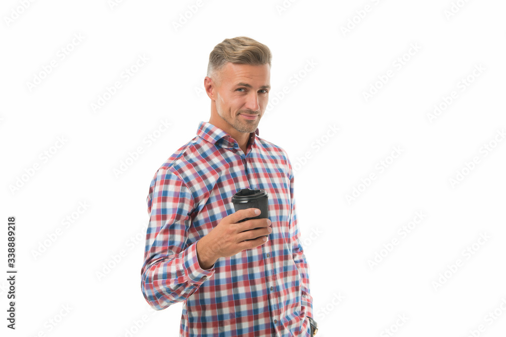 I prefer decaf. Have coffee for good mood. Satisfied with taste. Hipster handsome mature man hold paper coffee cup. Relaxing break. Man drink coffee take away. Herbal tea for health. Stay hydrated I prefer decaf. Have coffee for good mood. Satisfied with taste. Hipster handsome mature man hold paper coffee cup. Relaxing break. Man drink coffee take away. Herbal tea for health. Stay hydrated