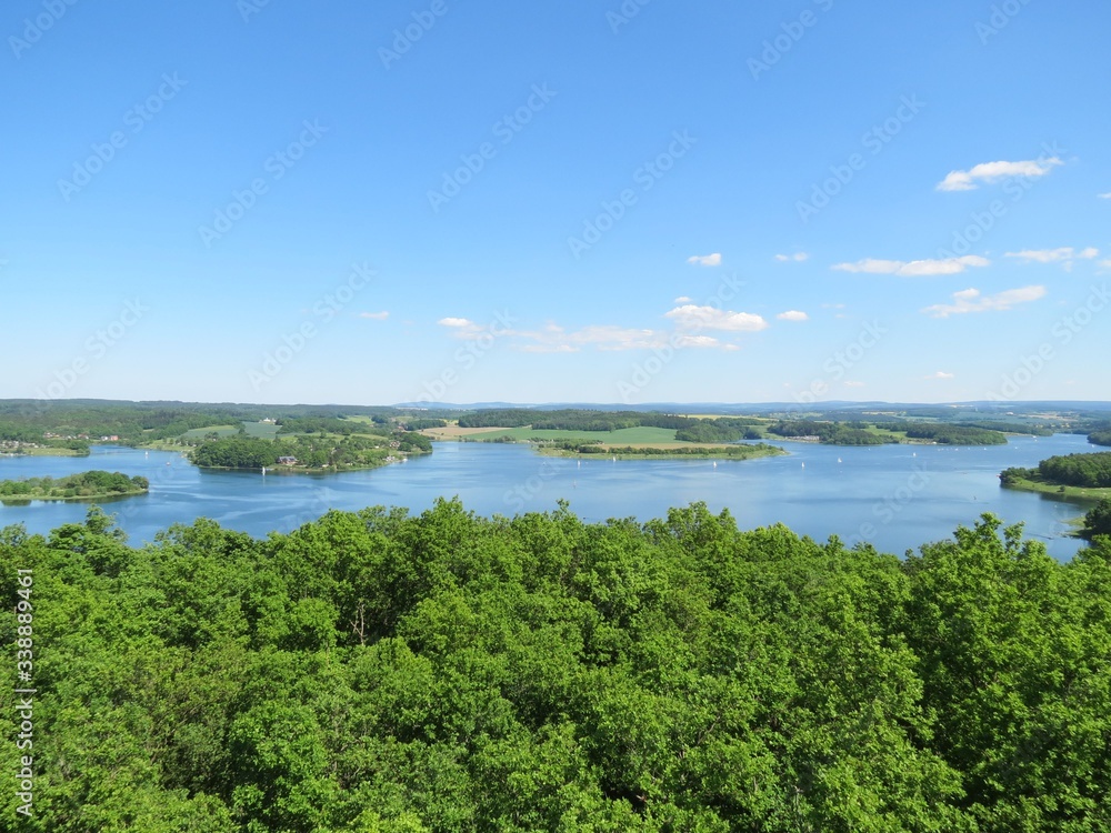 Blick auf Talsperre Pöhl vom Julius Mosen Turm Blick auf Talsperre Pöhl vom Julius Mosen Turm