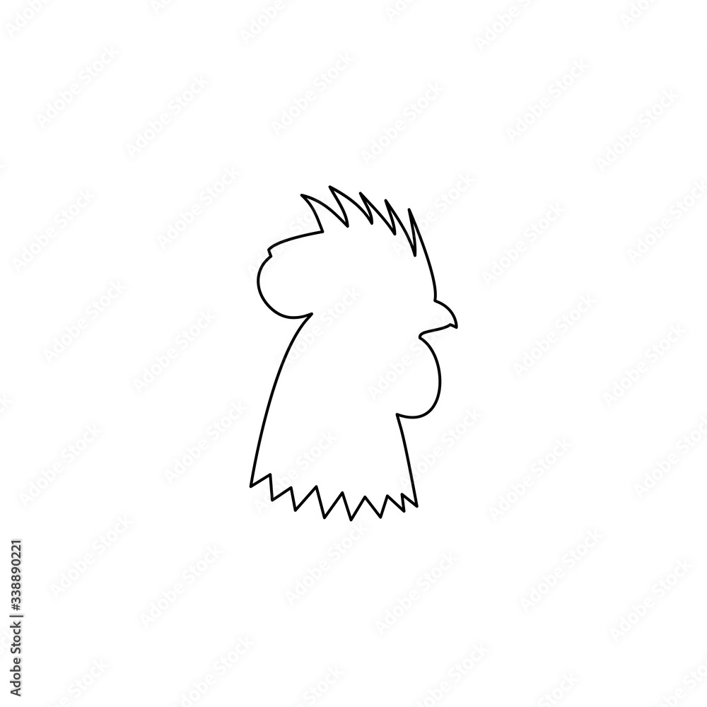 Naklejka premium Rooster line icon isolated on white background