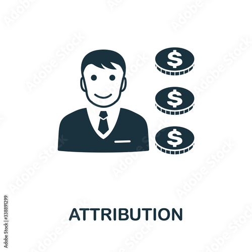 Attribution icon. Simple element from affiliate marketing collection. Filled Attribution icon for templates, infographics and more