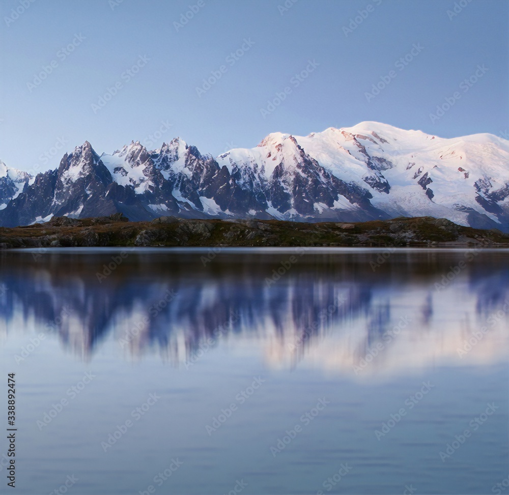 mountain lake reflection