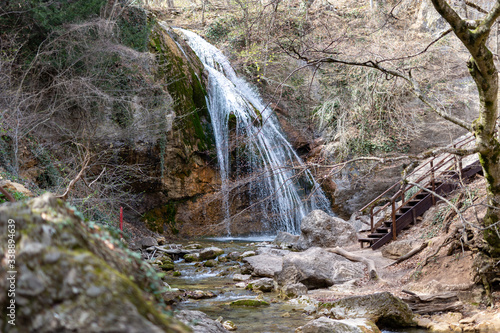 waterfall in the mountains