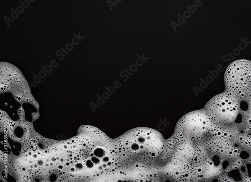 Obraz na płótnie soap foam on black background, with copy space w salonie