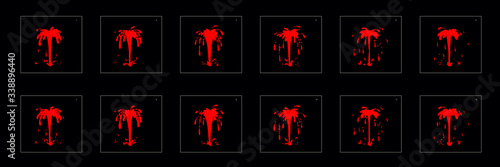 Fire or lava fall animation effect. water fall sprite sheet game, cartoon, motion or something else.