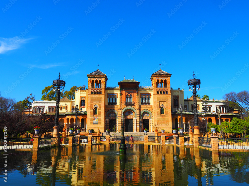 The Plaza de America and the Museum of Popular Arts in Seville, Spain