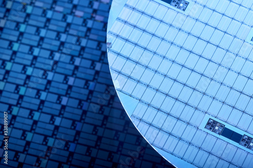 Macro of silicon semiconductor wafer.