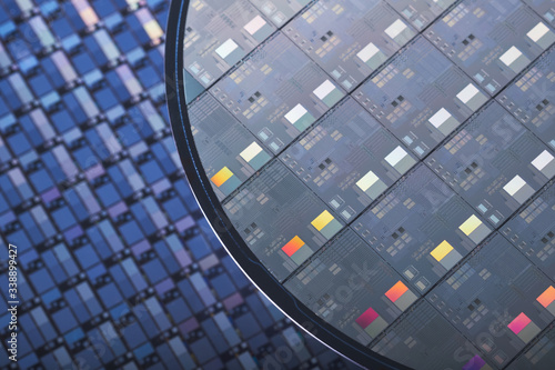 Macro of silicon semiconductor wafer.
