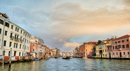 Traffic boats in the Canal of Venice, Veneto, Italy, Europe © Juanma