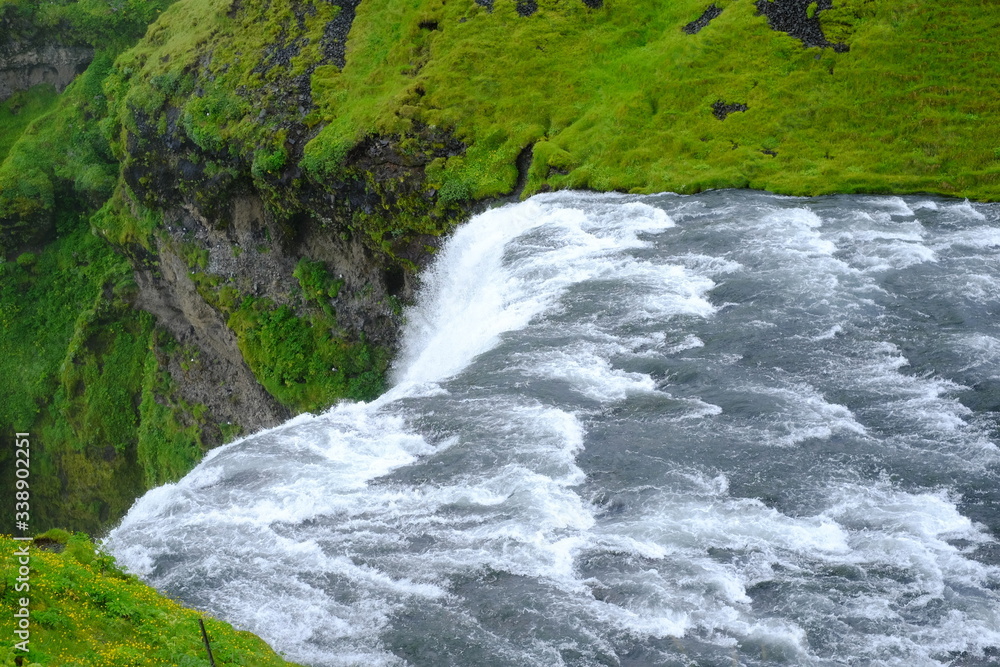 Beautiful Skogafoss waterfall landscape, travel Beautiful Skogafoss waterfall landscape, travel