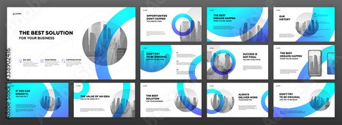 Modern powerpoint presentation templates set. Use for minimalistic keynote presentation background, brochure design, website slider, landing page, annual report, company profile, banner, portfolio.