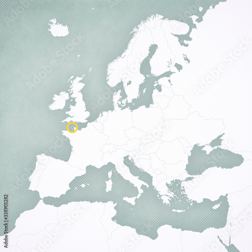 Map of Europe - Guernsey