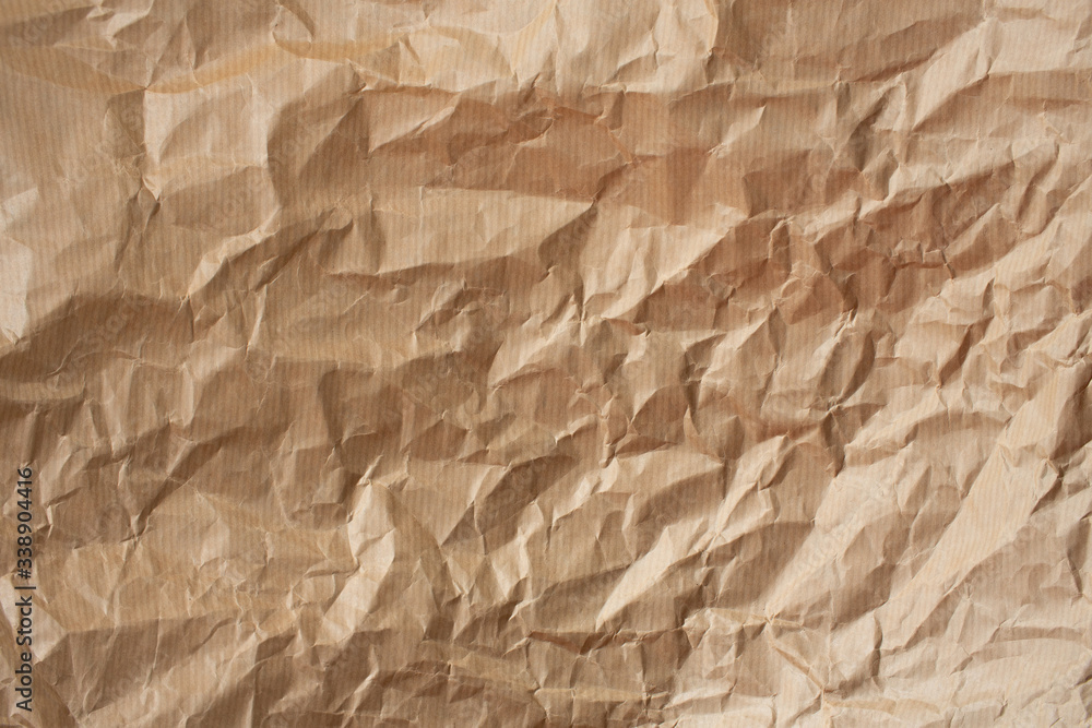Fototapeta premium crumpled craft wrapping paper, texture