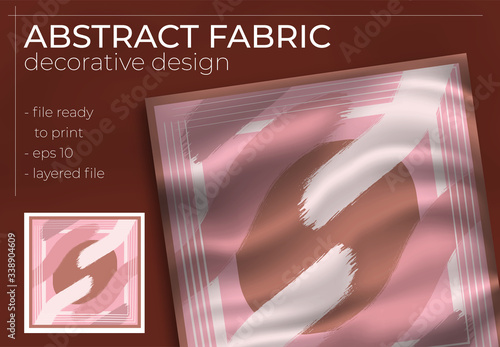 abstract silk scarf creative hijab design with realistic mock up