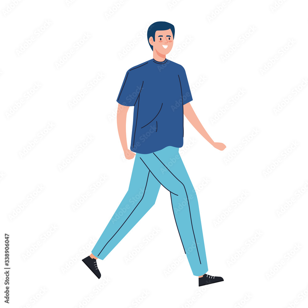 young man with coat isolated icon vector illustration design