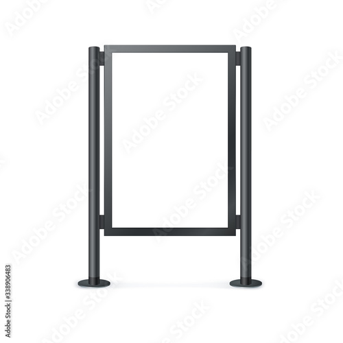 Street advertising stand for advertising. Mockup billboard. Vector Illustration.