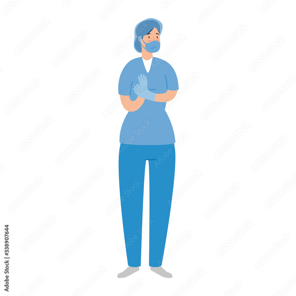 female paramedic with face mask isolated icon vector illustration design female paramedic with face mask isolated icon vector illustration design
