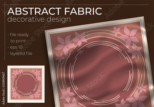 abstract silk scarf creative hijab design with realistic mock up